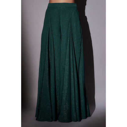 Ajiesh Oberoi Green Embroidered Jacket with Bustier and Palazzo (Set of 3)