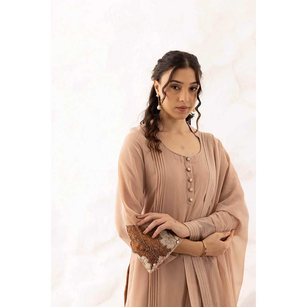 Ajiesh Oberoi Nude Anika Kurta with Palazzo and Dupatta (Set of 3)