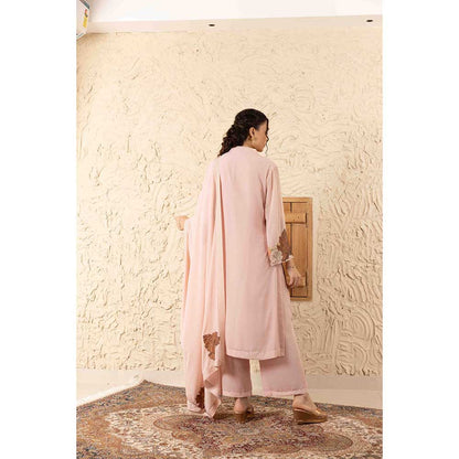 Ajiesh Oberoi Pink Anika Kurta with Palazzo and Dupatta (Set of 3)