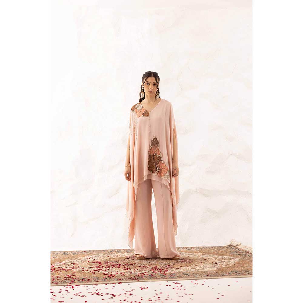 Ajiesh Oberoi Pink Barkha Co-Ord (Set of 2)