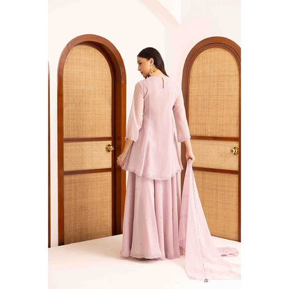 Ajiesh Oberoi Lavender Seher Kurti with Sharara and Dupatta (Set of 3)
