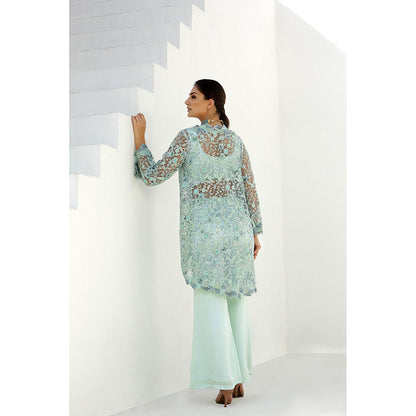 Akanksha Mago Ether Long Cape Jacket with Blouse & Pant (Set of 3)