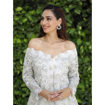 Akanksha Mago Alia White Kurta & Ruffled Skirt (Set of 2)