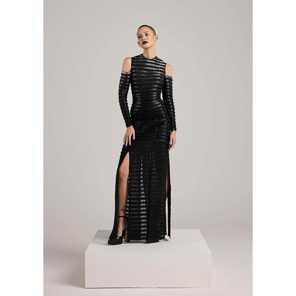 AKHL Black Gradient Glass Dress