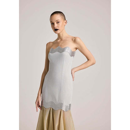 AKHL Silver Lurex Tulle Dress