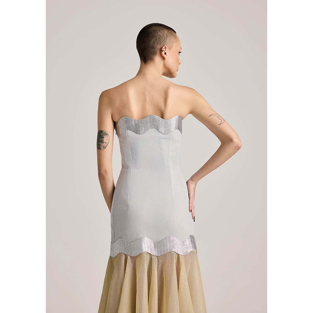 AKHL Silver Lurex Tulle Dress