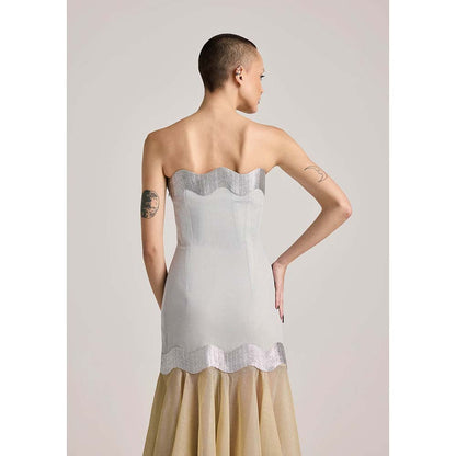 AKHL Silver Lurex Tulle Dress