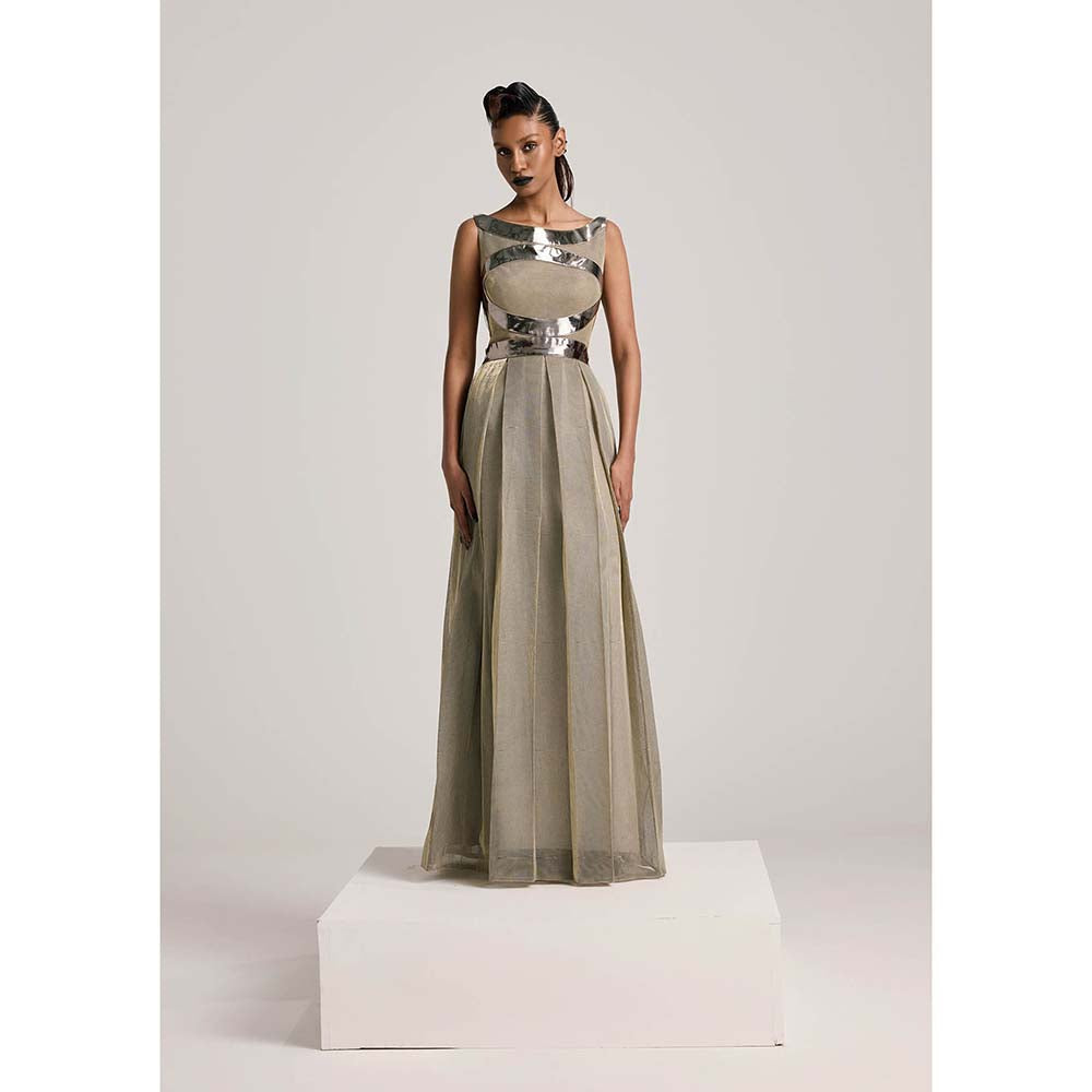 AKHL Gold Pleated Dress
