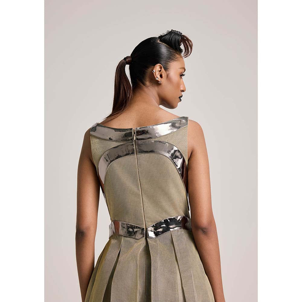 AKHL Gold Pleated Dress