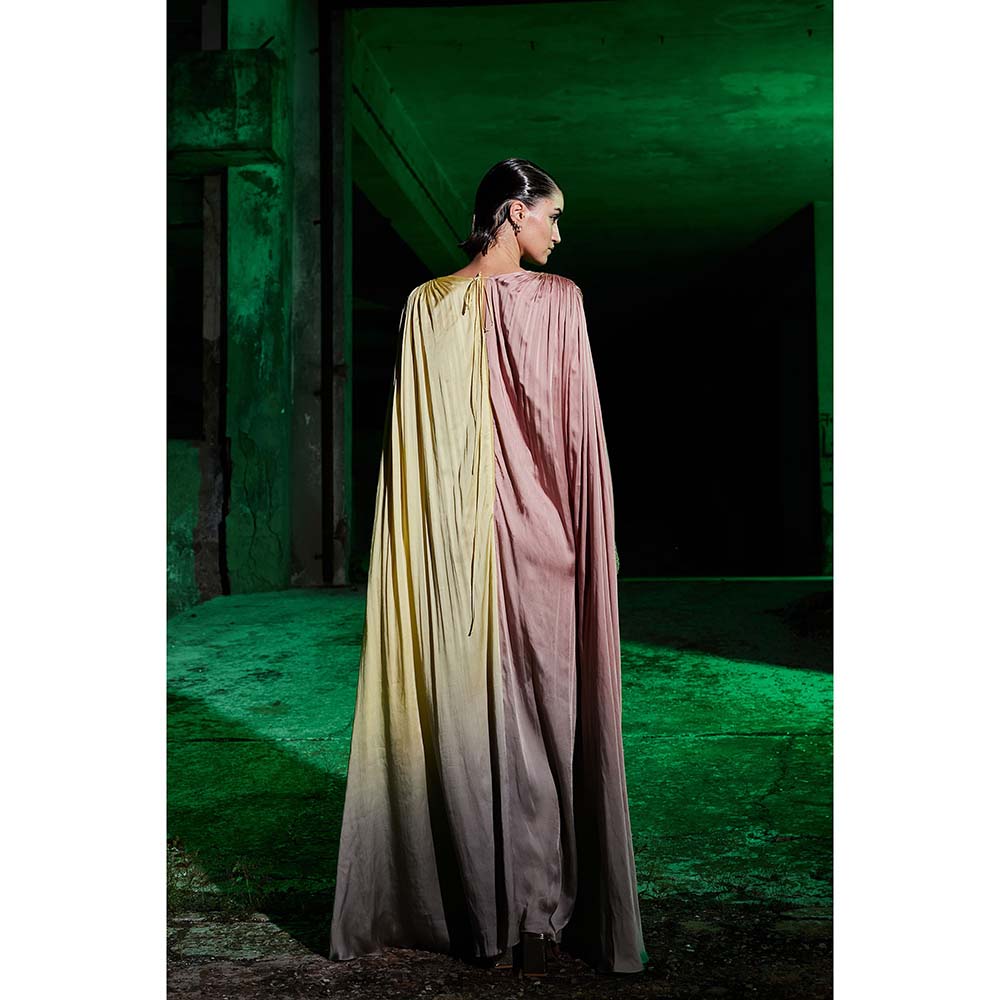 AKHL Pink Gradient & Dyed Gathered Kaftan Dress