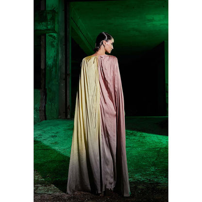 AKHL Pink Gradient & Dyed Gathered Kaftan Dress