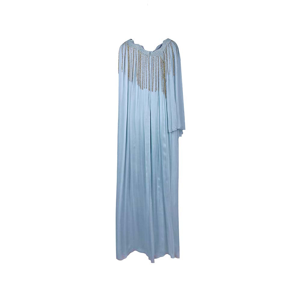 AKHL Blue Angular Gathered Kaftan Dress