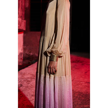 AKHL Gold Gathered Tier Dress