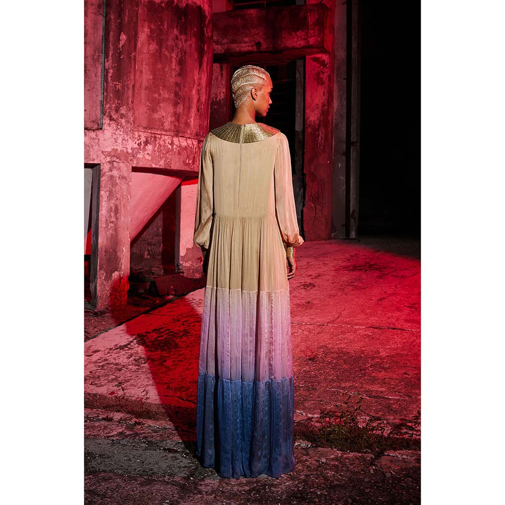 AKHL Gold Gathered Tier Dress