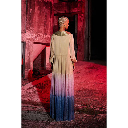 AKHL Gold Gathered Tier Dress