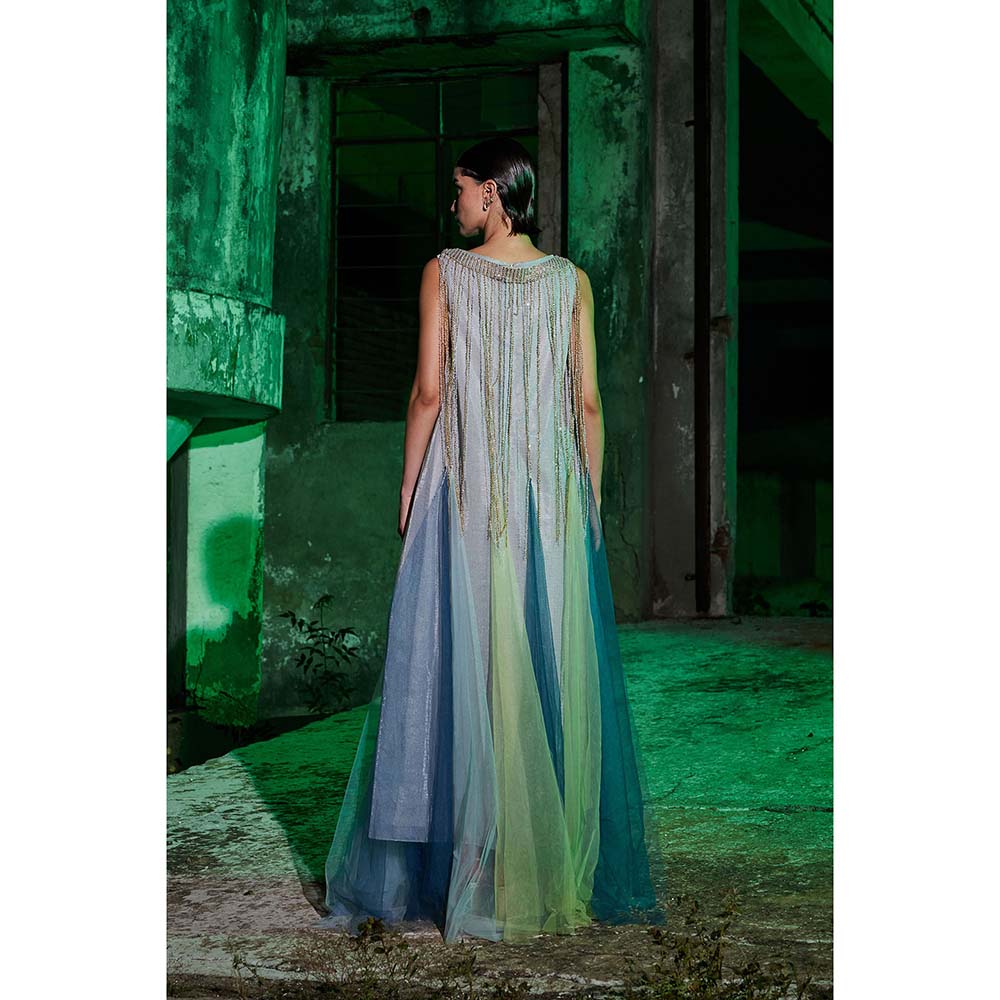 AKHL Silver Fall & Panelled Sequins Dress with Slip (Set of 2)