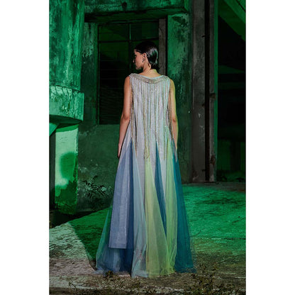 AKHL Silver Fall & Panelled Sequins Dress with Slip (Set of 2)