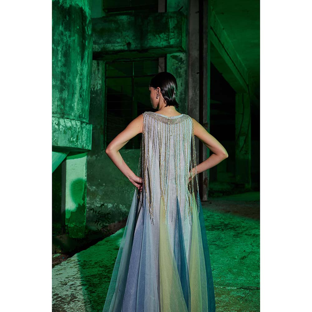 AKHL Silver Fall & Panelled Sequins Dress with Slip (Set of 2)