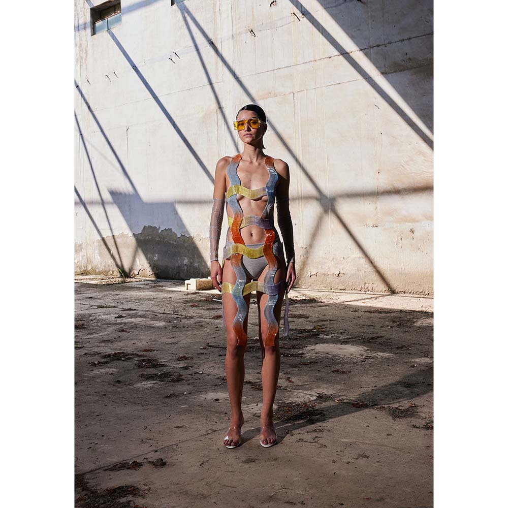 AKHL Multi-Colour Woven Wave Dress