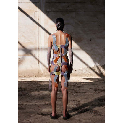 AKHL Multi-Colour Woven Wave Dress