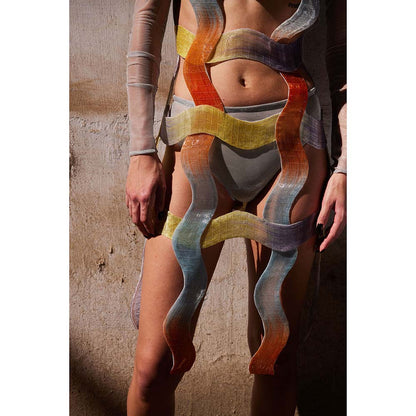 AKHL Multi-Colour Woven Wave Dress