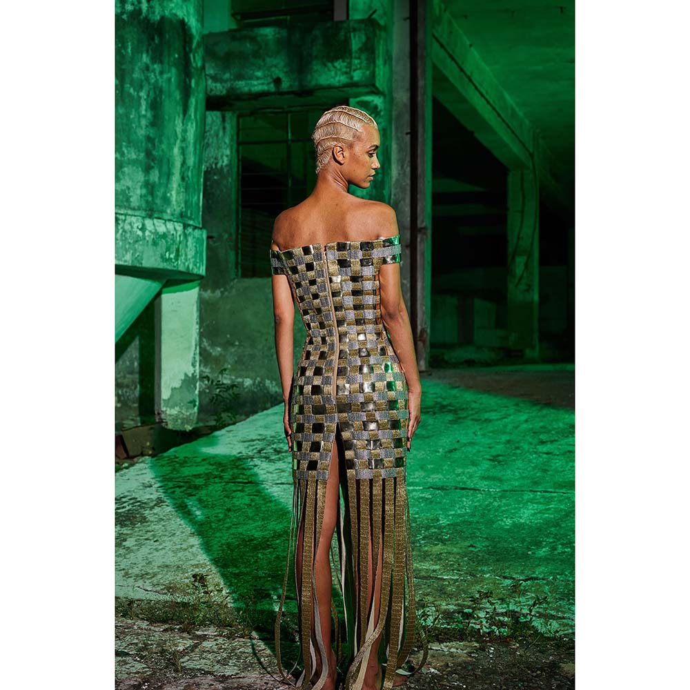 AKHL Gold Woven Dress