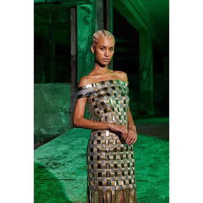 AKHL Gold Woven Dress