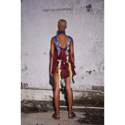 AKHL Multi-Colour Glass Wave Strap Dress