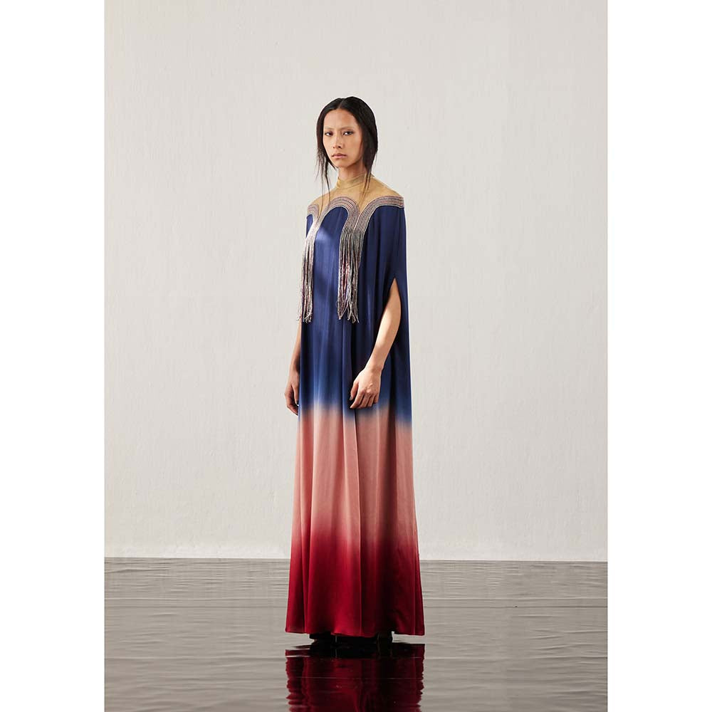 AKHL Blue Arch Gradient Kaftan Dress