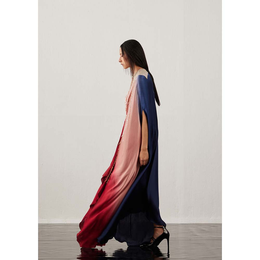 AKHL Pink Gradient Sequins Kaftan Dress