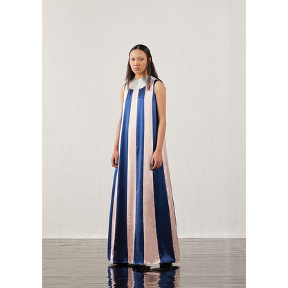 AKHL Blue Colour Blocked Dress