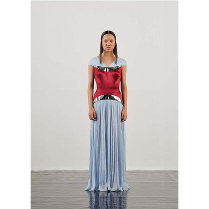 AKHL Ruched Chiffon Structured Dress