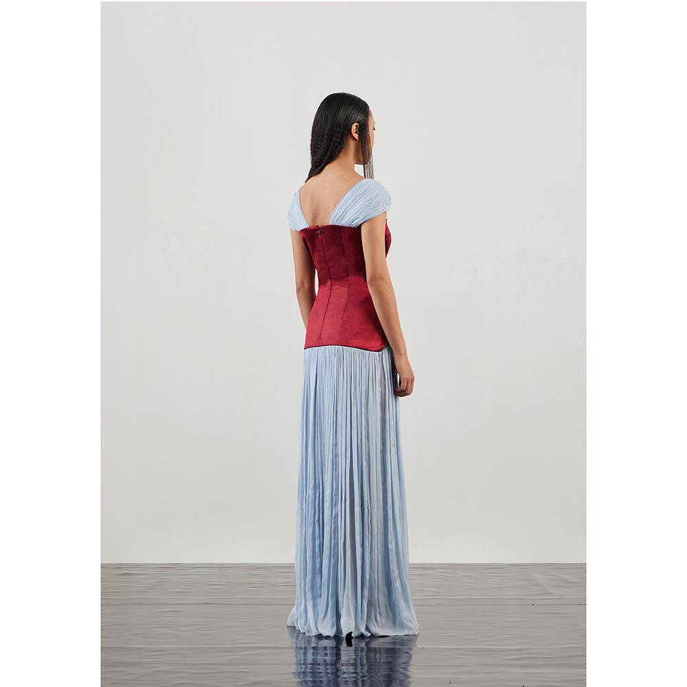 AKHL Ruched Chiffon Structured Dress