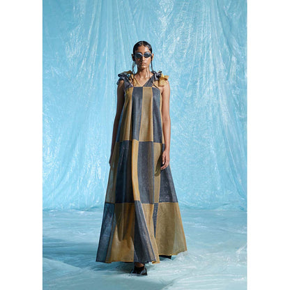 AKHL Metallic Colour Blocking Dress
