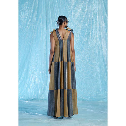 AKHL Metallic Colour Blocking Dress