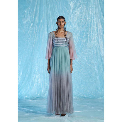 AKHL Multi-Colour Glass Lurex Organza Dress