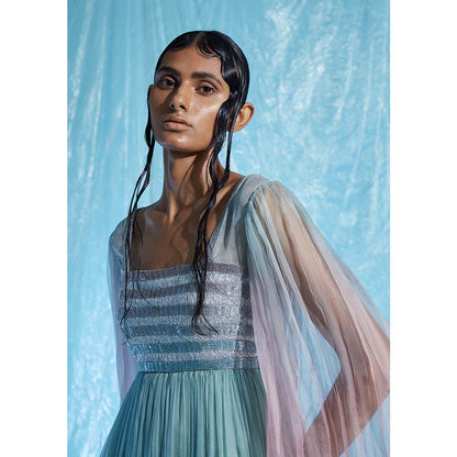 AKHL Multi-Colour Glass Lurex Organza Dress