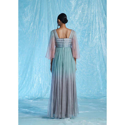 AKHL Multi-Colour Glass Lurex Organza Dress