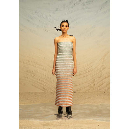 AKHL Grey Strapless Gradient Dress
