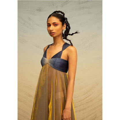 AKHL Gold Bias Cut Dress