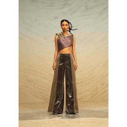 AKHL Multi-Colour Fringed Crop Top