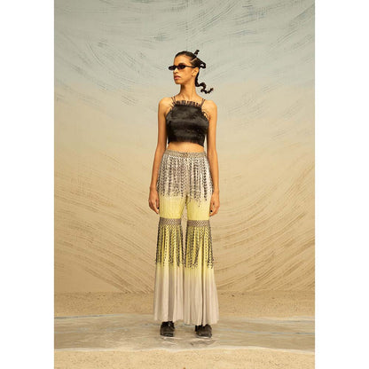 AKHL Black Gathered Crop Top