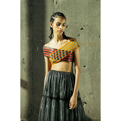 AKHL Multi-Colour Interwoven Crop Top