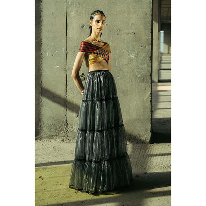 AKHL Multi-Colour Interwoven Crop Top