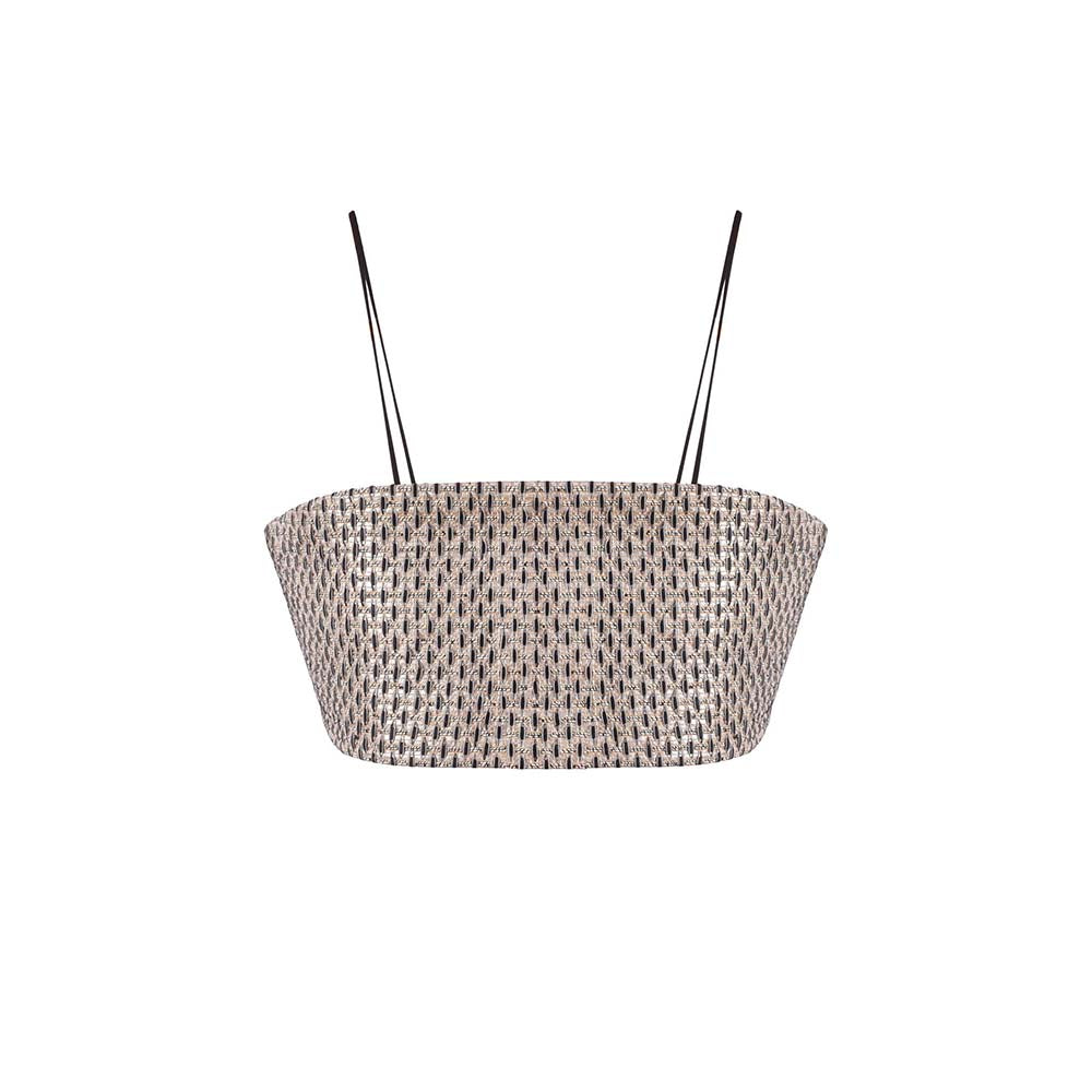 AKHL Grey Handwoven Structured Bustier