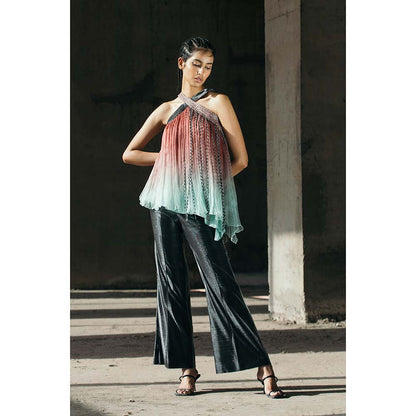 AKHL Multi-Colour Gathered Top