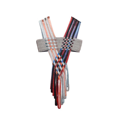 AKHL Multi-Colour Multicolour Interwoven Glass and Lurex Top