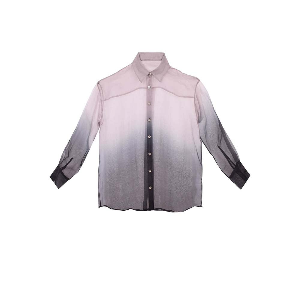 AKHL Purple Gradient Silk Organza Shirt