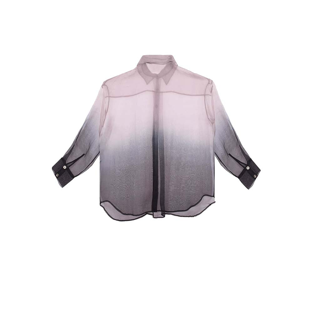 AKHL Purple Gradient Silk Organza Shirt