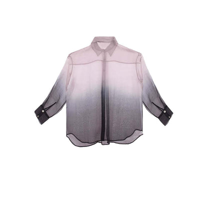 AKHL Purple Gradient Silk Organza Shirt